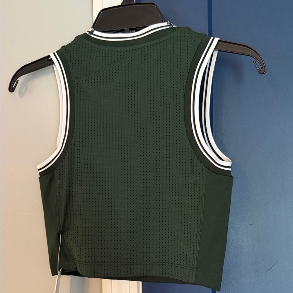 lululemon athletica Dark Green Tank Top varsity scoop neck cropped tennis - Picture 3 of 3